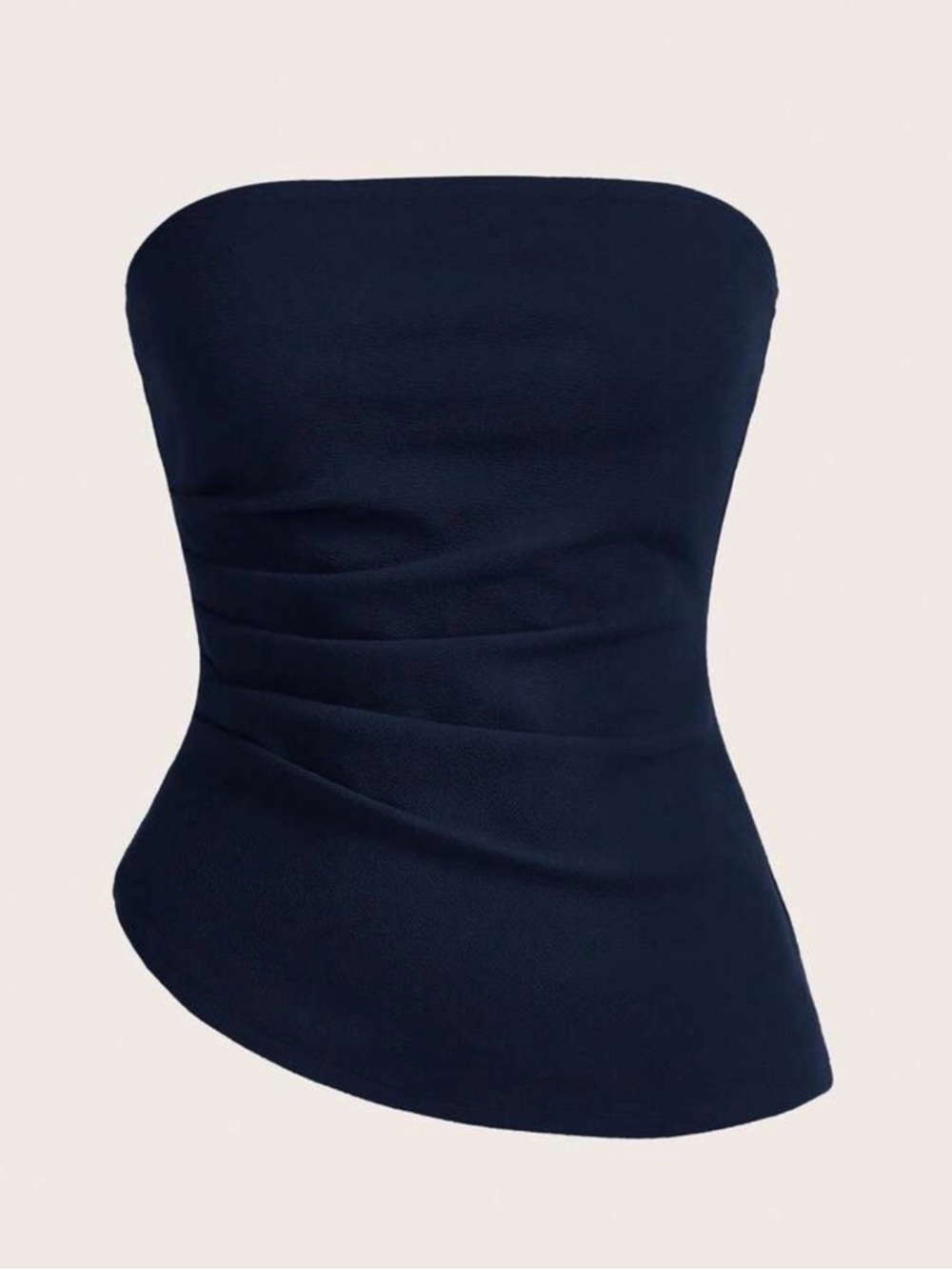 Source Unknown Navy Strapless Asymmetric Tube Top